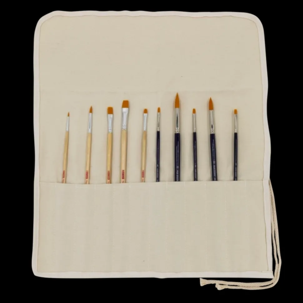 Tubo 5 pinceles para óleo y acrílico + portapinceles ArtCreation