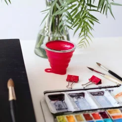 Vaso plegable portátil rojo Hahnemühle