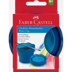 Vaso Portátil Azul Click&Go Connector Faber-Castell
