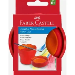 Vaso Portátil Rojo Click&Go Connector Faber-Castell