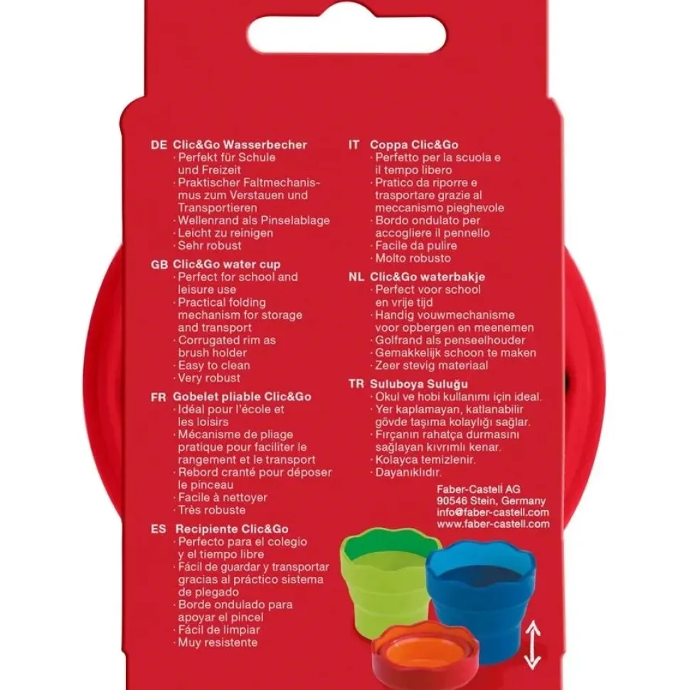Vaso Portátil Rojo Click&Go Connector Faber-Castell