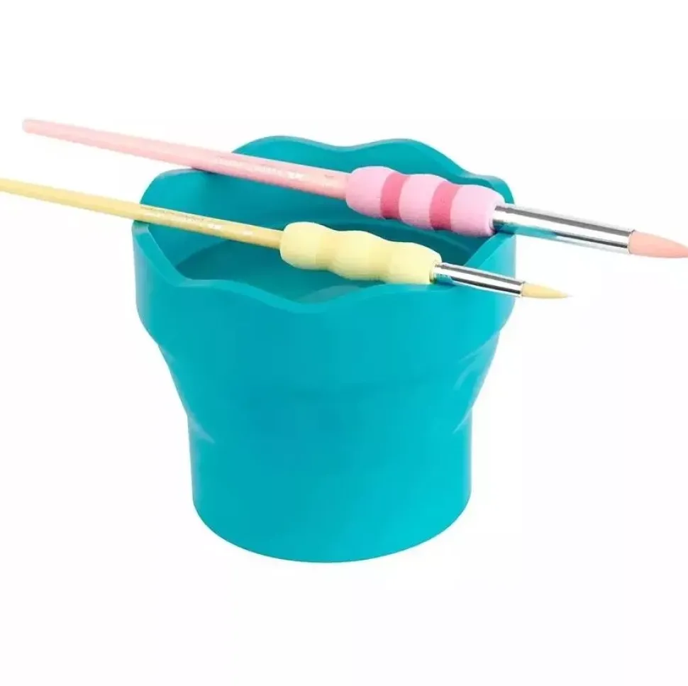 Vaso Portátil Turquesa Click&Go Connector Faber-Castell