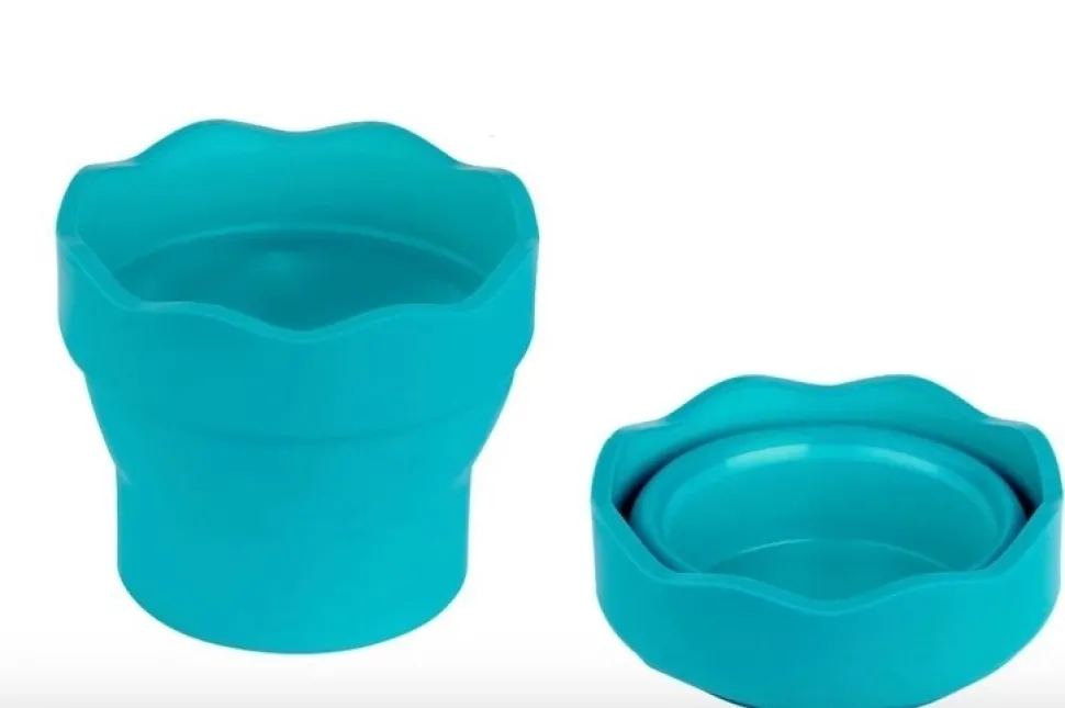 Vaso Portátil Turquesa Click&Go Connector Faber-Castell