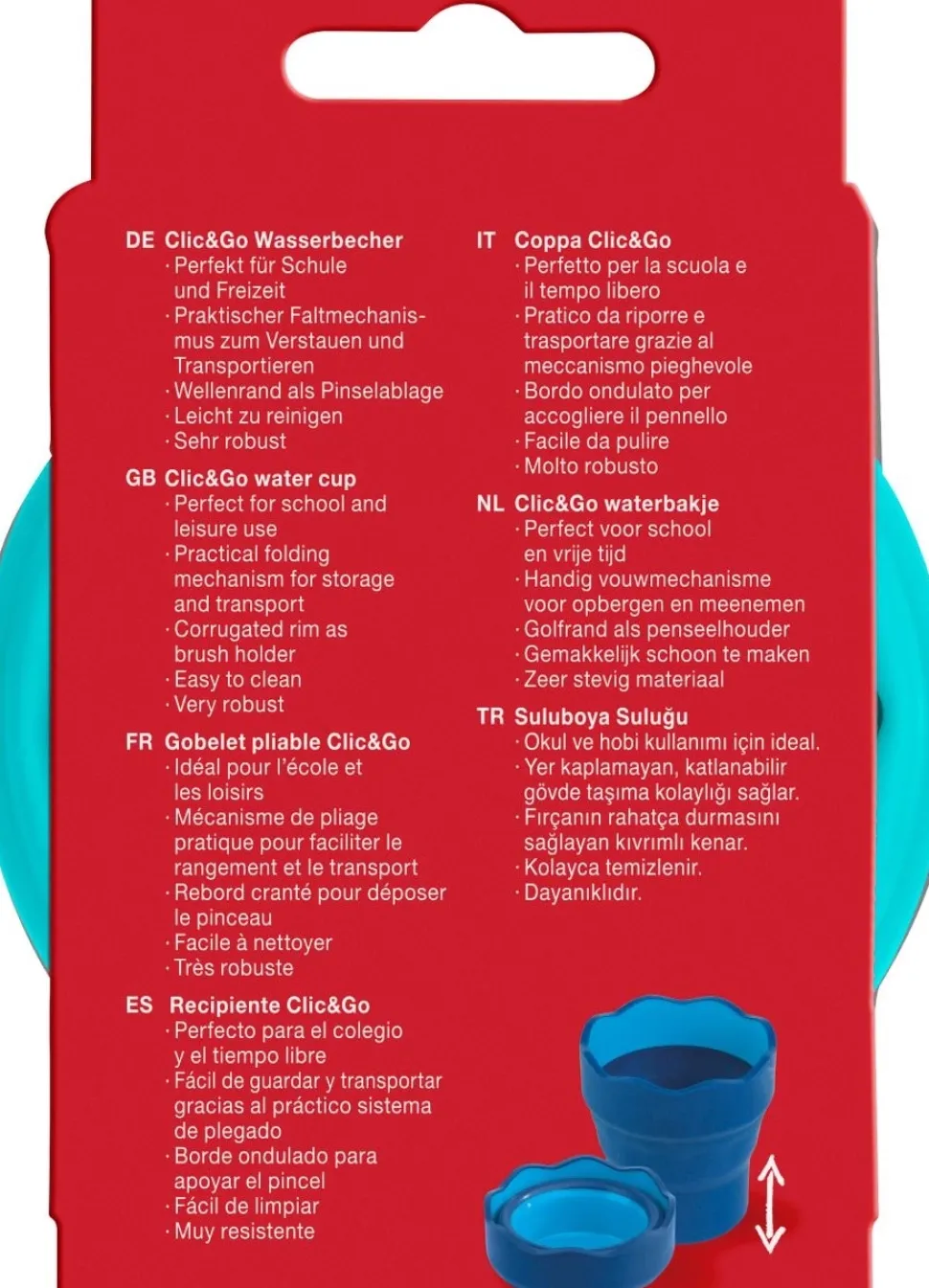 Vaso Portátil Turquesa Click&Go Connector Faber-Castell