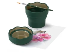 Vaso Portátil Verde Click&Go Connector Faber-Castell