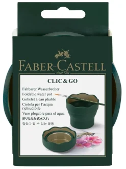 Vaso Portátil Verde Click&Go Connector Faber-Castell